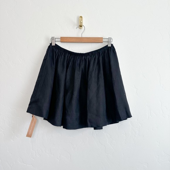 Reformation‎ | Evy 100% Linen Corset Top & Pleated Mini Skirt Set in Black - Picture 10 of 12